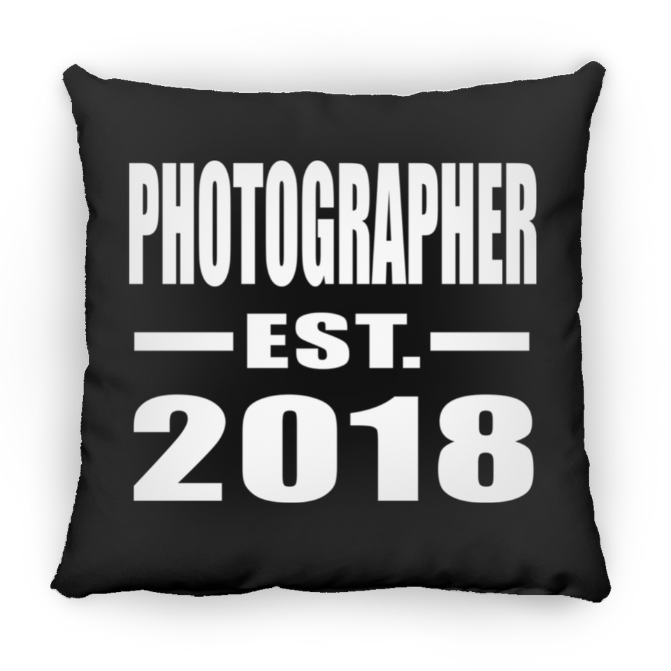 Photographer Established EST. 2018 - Throw Pillow Black