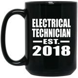 Electrical Technician Established EST. 2018 - 15 Oz Coffee Mug Black