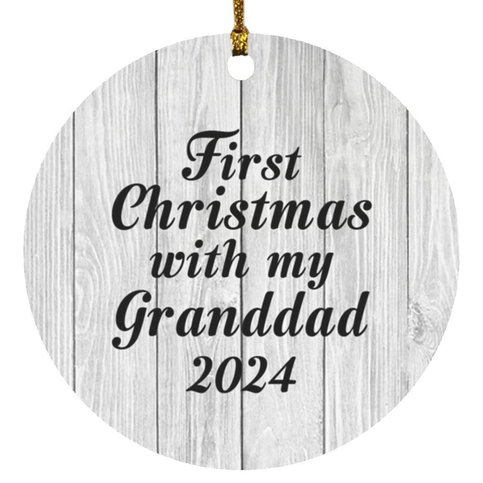 First Christmas With My Granddad 2024 - Circle Ornament F