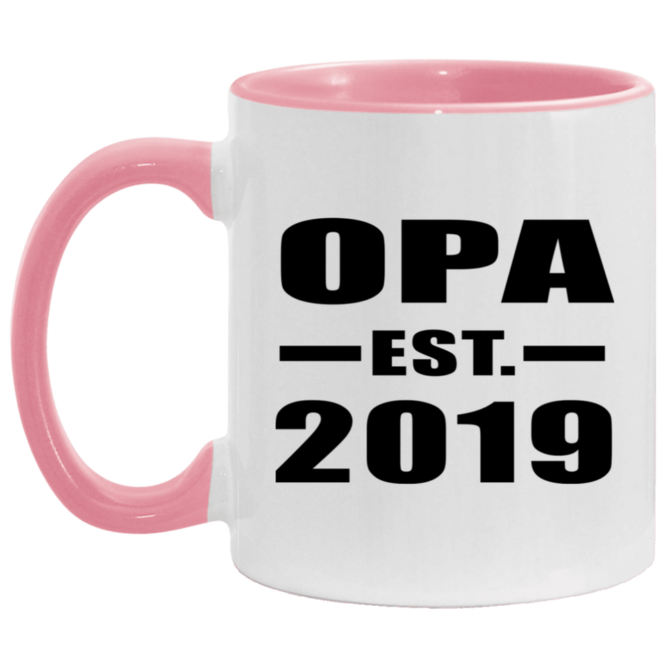 Opa Established EST. 2019 - 11oz Accent Mug Pink