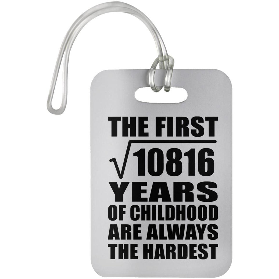 104th Birthday Square Root of 10816 Years of Childhood - Luggage Bag Tag