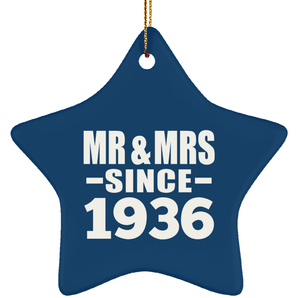 88th Anniversary Mr & Mrs Since 1936 - Star Ornament