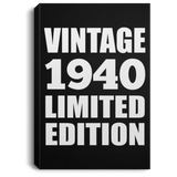 84th Birthday Vintage 1940 Limited Edition - Canvas Portrait