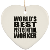World's Best Pest Control Worker - Heart Ornament
