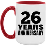 26th Anniversary 26 Years - 15oz Accent Mug Red