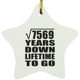 87th Anniversary Square Root of 7569 Years Lifetime To Go - Star Ornament