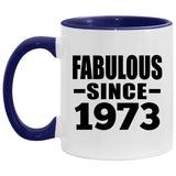 51st Birthday Fabulous Since 1973 - 11oz Accent Mug Purple