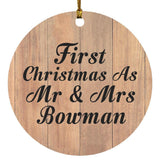 First Christmas As Mr & Mrs Bowman - Circle Ornament C