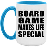 Board Game Makes Life Special - 15oz Accent Mug Blue