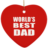 World's Best Dad - Heart Ornament