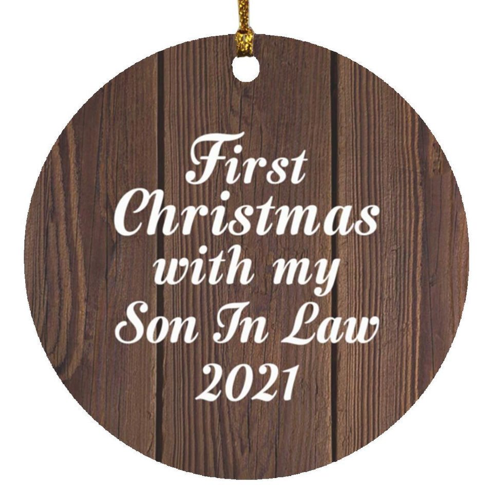 First Christmas With My Son In Law 2021 - Circle Ornament D