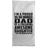 Proud Oil Rig Worker Dad Of Awesome Daughter - Hand Towel