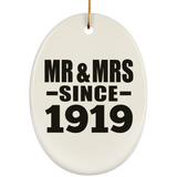 105th Anniversary Mr & Mrs Since 1919 - Oval Ornament
