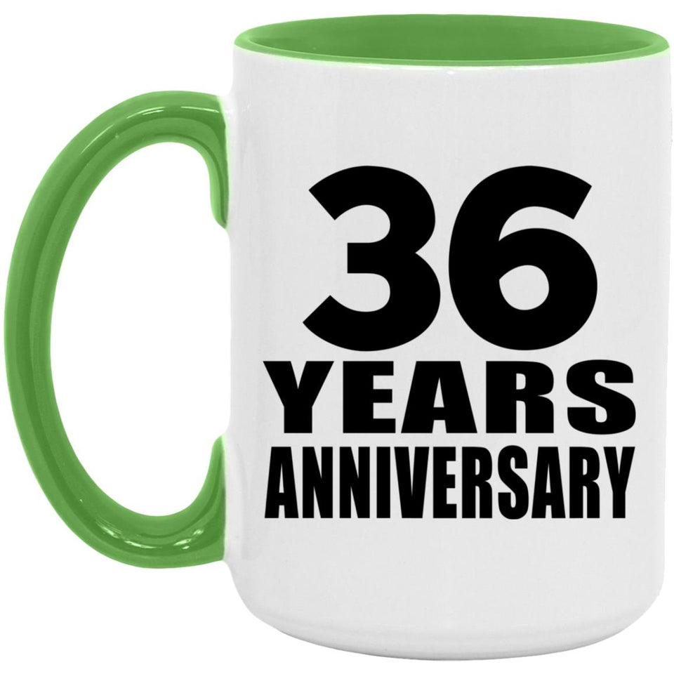 36th Anniversary 36 Years Anniversary - 15oz Accent Mug Green