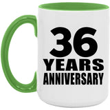 36th Anniversary 36 Years Anniversary - 15oz Accent Mug Green