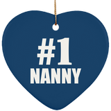 Number One #1 Nanny - Heart Ornament