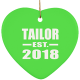 Tailor Established EST. 2018 - Heart Ornament
