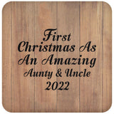 First Christmas As An Amazing Aunty & Uncle 2022 - Drink Coaster C
