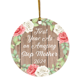 First Year As An Amazing Step Mother 2024 - Circle Ornament B