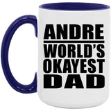 Andre World's Okayest Dad - 15oz Accent Mug Purple