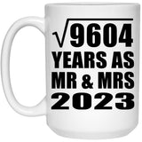 98th Anniversary Square Root of 9604 Years As Mr & Mrs 2023 - 15oz Coffee Mug