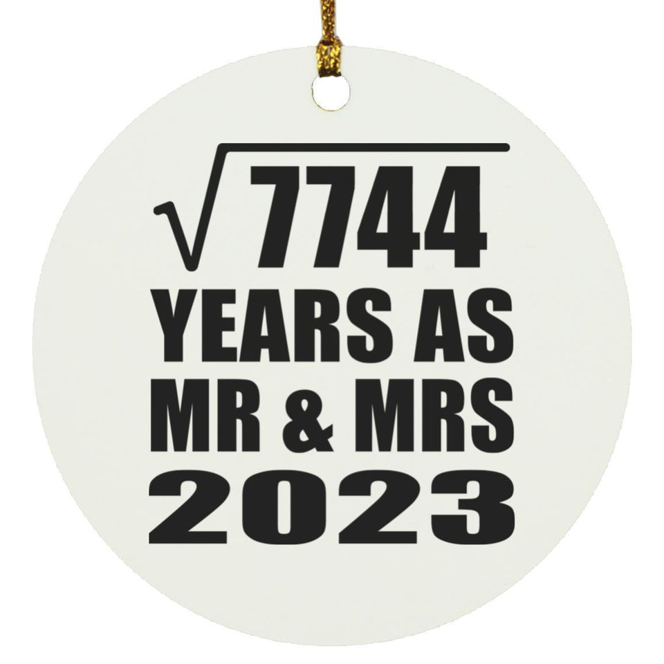 88th Anniversary Square Root of 7744 Years As Mr & Mrs 2023 - Circle Ornament
