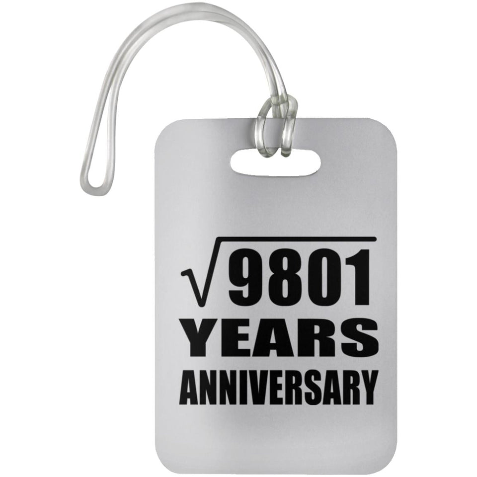99th Anniversary Square Root of 9801 Years Anniversary - Luggage Bag Tag