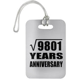 99th Anniversary Square Root of 9801 Years Anniversary - Luggage Bag Tag
