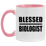 Blessed Biologist - 11oz Accent Mug Pink
