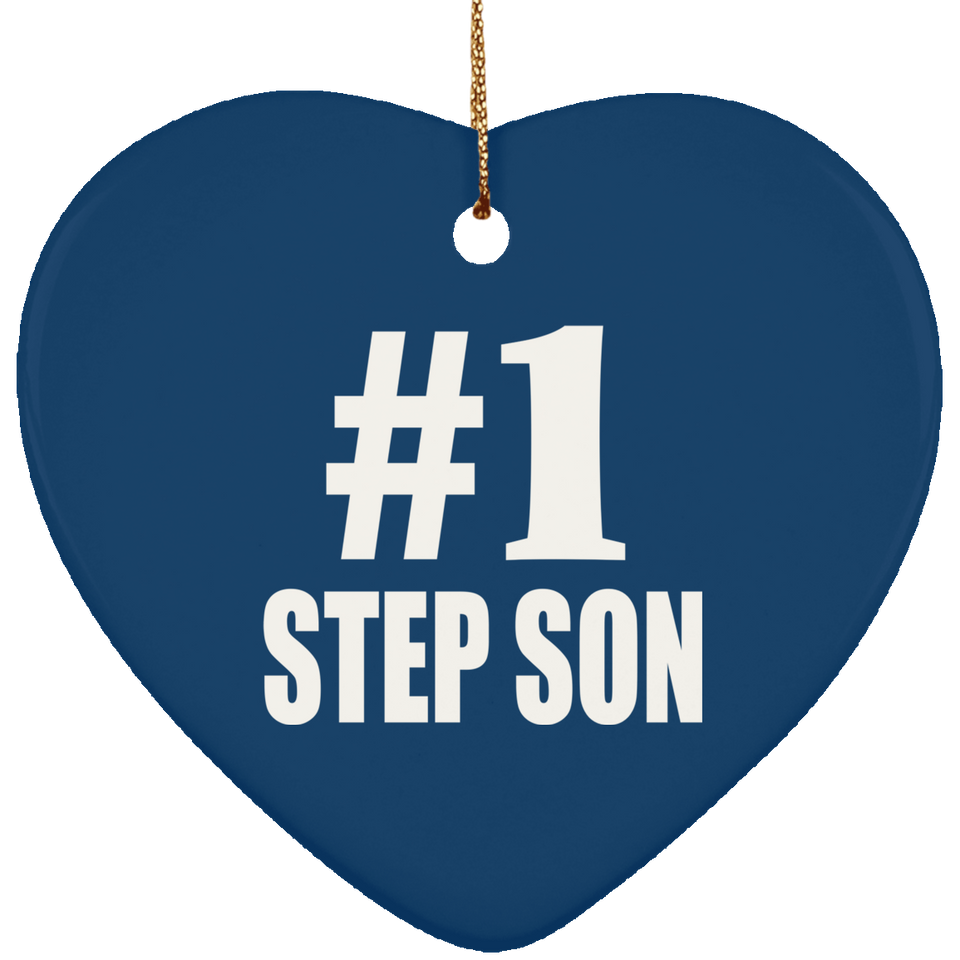 Number One #1 Step Son - Heart Ornament