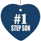 Number One #1 Step Son - Heart Ornament