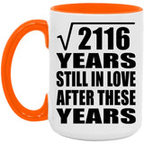 46th Anniversary Square Root of 2116 Years Still In Love - 15oz Accent Mug Orange