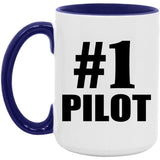 Number One #1 Pilot - 15oz Accent Mug Purple