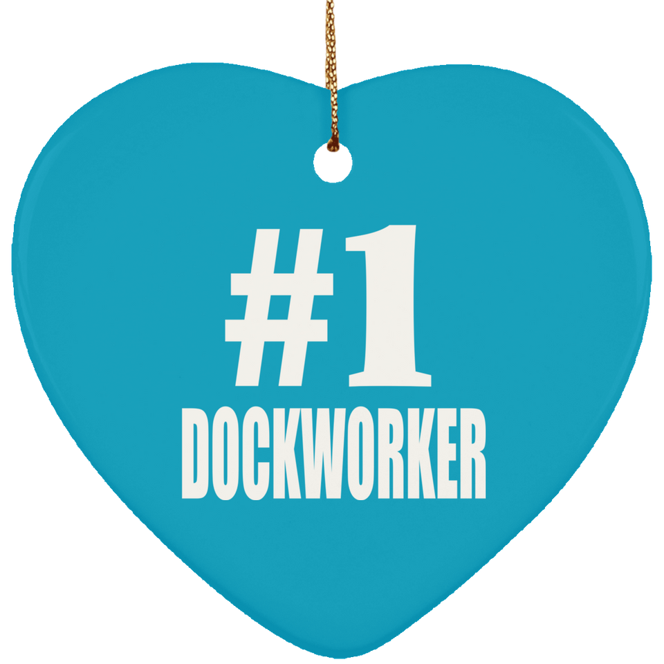 Number One #1 Dockworker - Heart Ornament