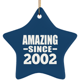 22nd Birthday Amazing Since 2002 - Star Ornament