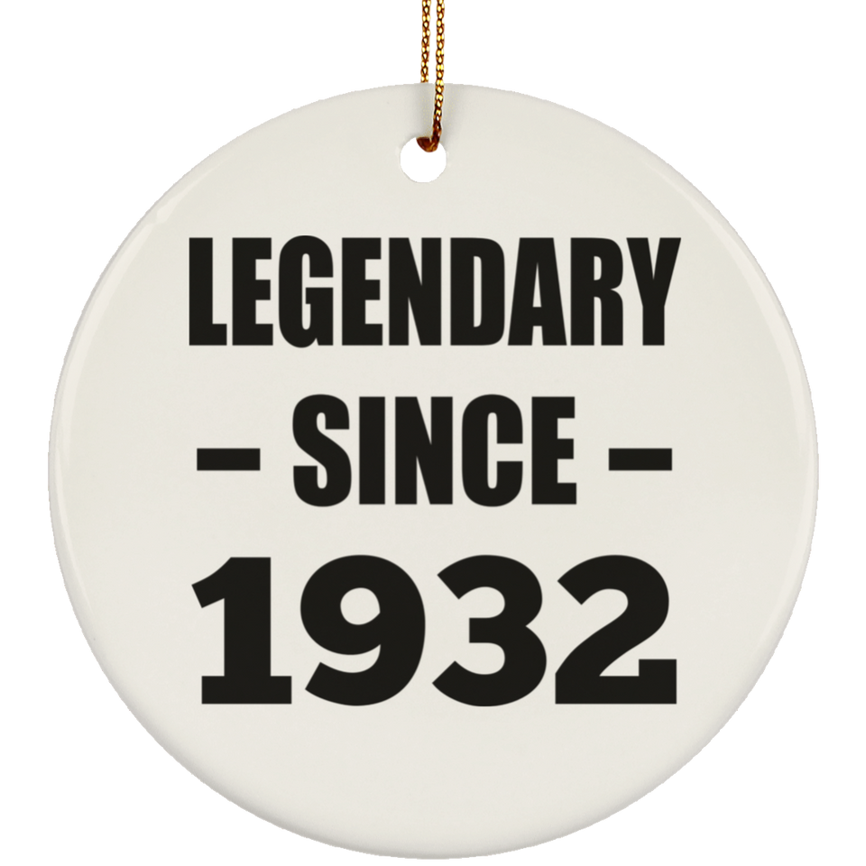 92nd Birthday Legendary Since 1932 - Circle Ornament