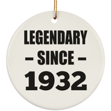 92nd Birthday Legendary Since 1932 - Circle Ornament