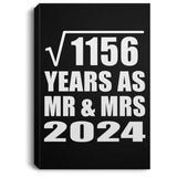 34th Anniversary Square Root of 1156 Years As Mr & Mrs 2024 - Canvas Portrait