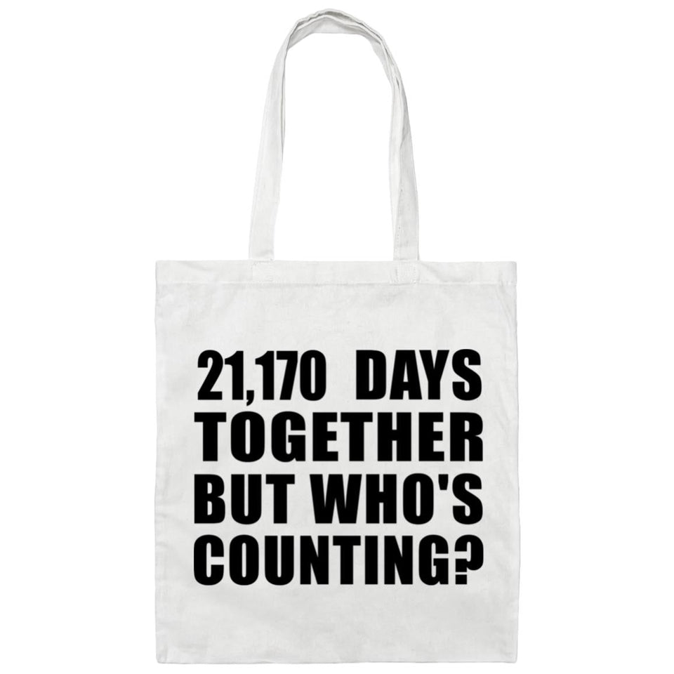 58th Anniversary 21,170 Days Together Who's Counting - Tote Bag White