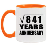29th Anniversary Square Root of 841 Years Anniversary - 11oz Accent Mug Orange