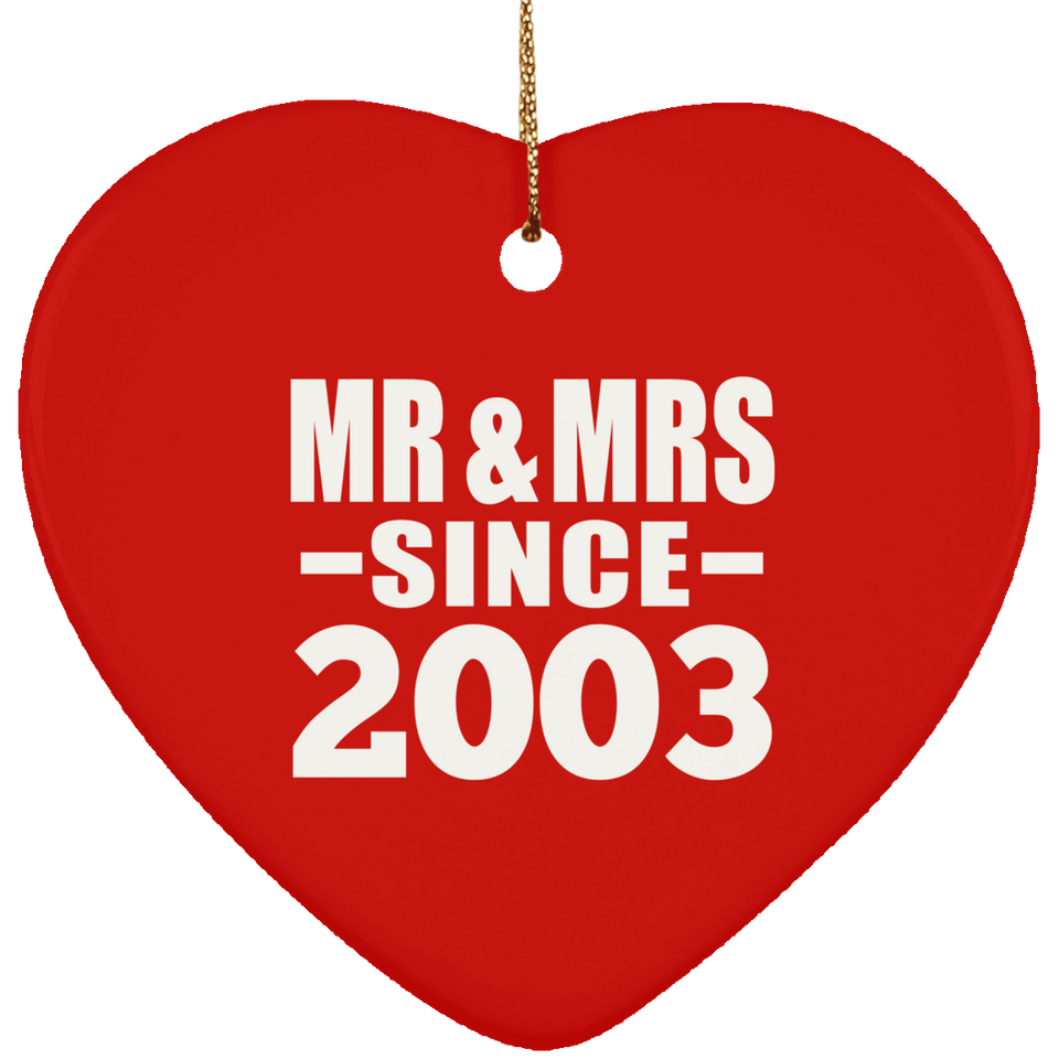 21st Anniversary Mr & Mrs Since 2003 - Heart Ornament