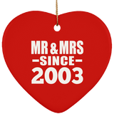 21st Anniversary Mr & Mrs Since 2003 - Heart Ornament