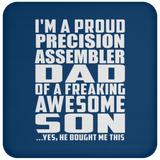 Proud Precision Assembler Dad Of Awesome Son - Drink Coaster