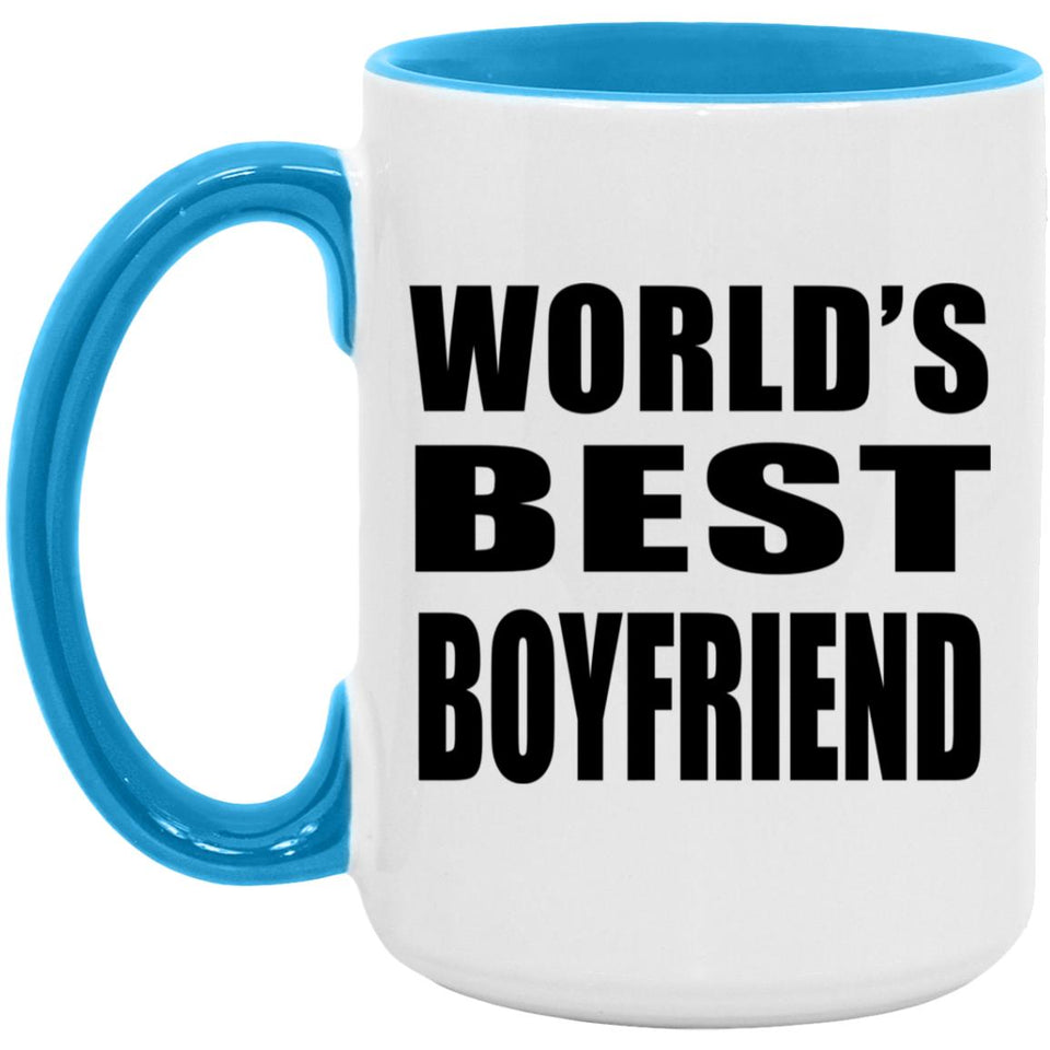 World's Best Boyfriend - 15oz Accent Mug Blue