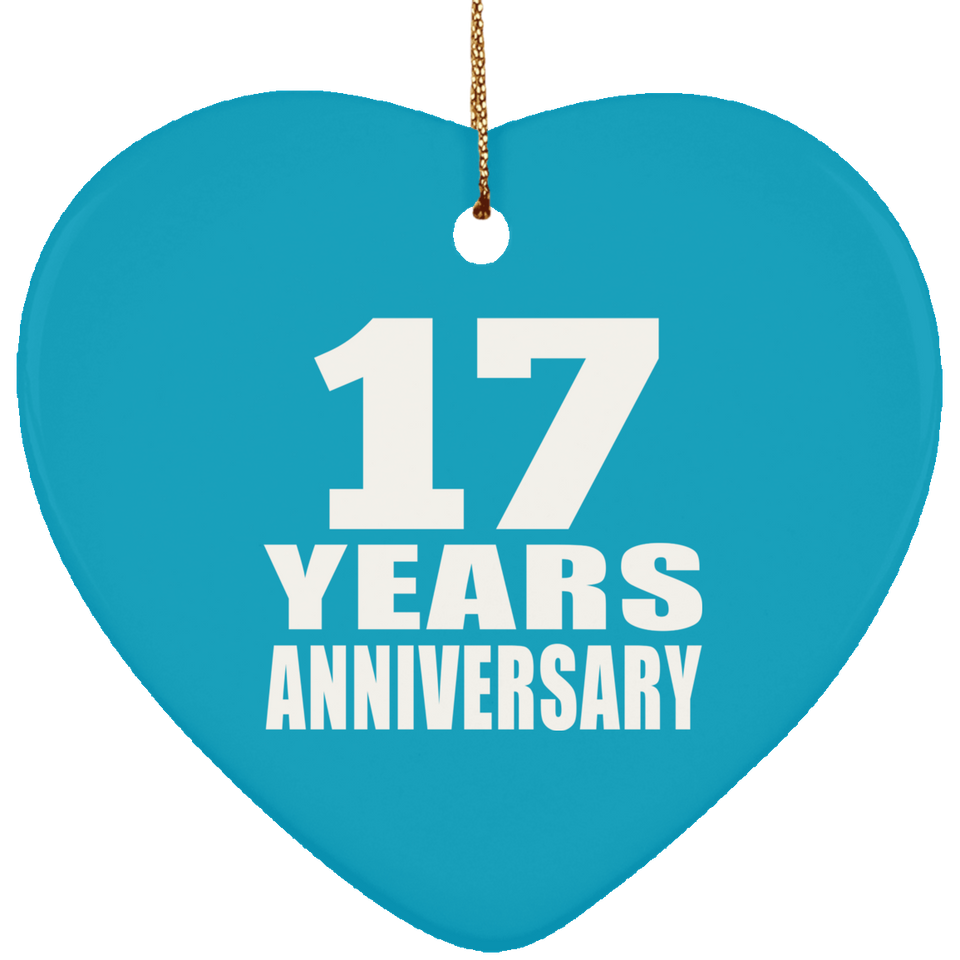17th Anniversary 17 Years - Heart Ornament