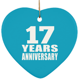 17th Anniversary 17 Years - Heart Ornament