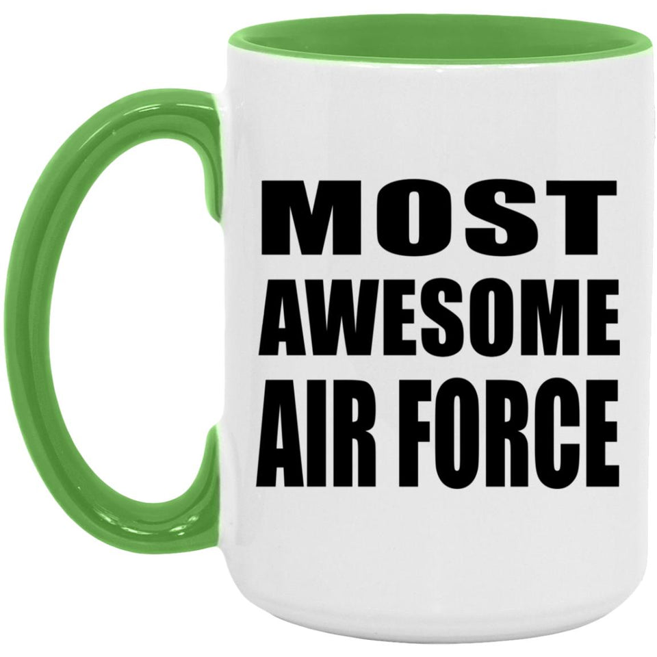 Most Awesome Air Force - 15oz Accent Mug Green