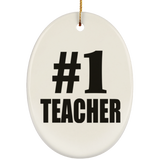 Number One #1 Teacher - Oval Ornament
