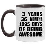 3rd Birthday 3 Years 36 Months 1095 Days Of Awesome - 11oz Accent Mug Black