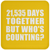 59th Anniversary 21,535 Days Together But Who's Counting - Drink Coaster